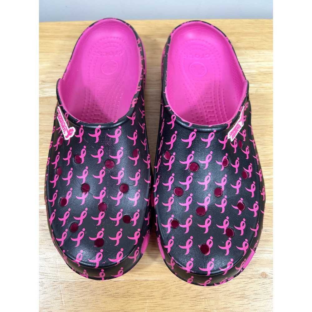 Crocs Susan G Komen Mule Shoes Breast‎ Cancer Awareness Pink Ribbon Women's 8